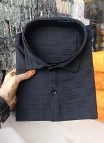 Dubby Popcorn Black Casual Wear Box Line Mens Shirt